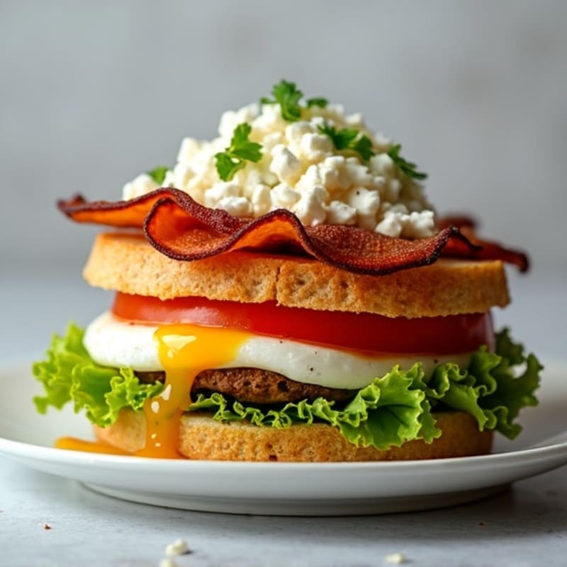Crispy Turkey Bacon Lettuce Tomato Stack
