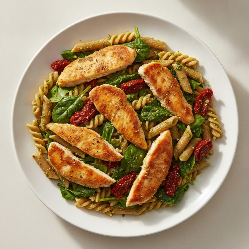 Pesto Chicken and Sundried Tomato Pasta