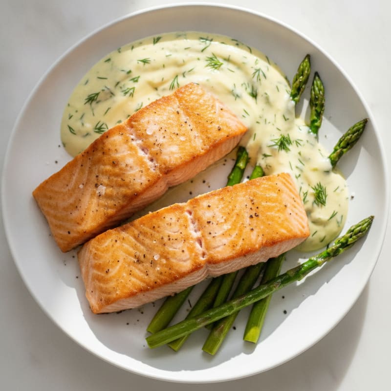 Pan-Seared Salmon with Lemon-Dill Sauce