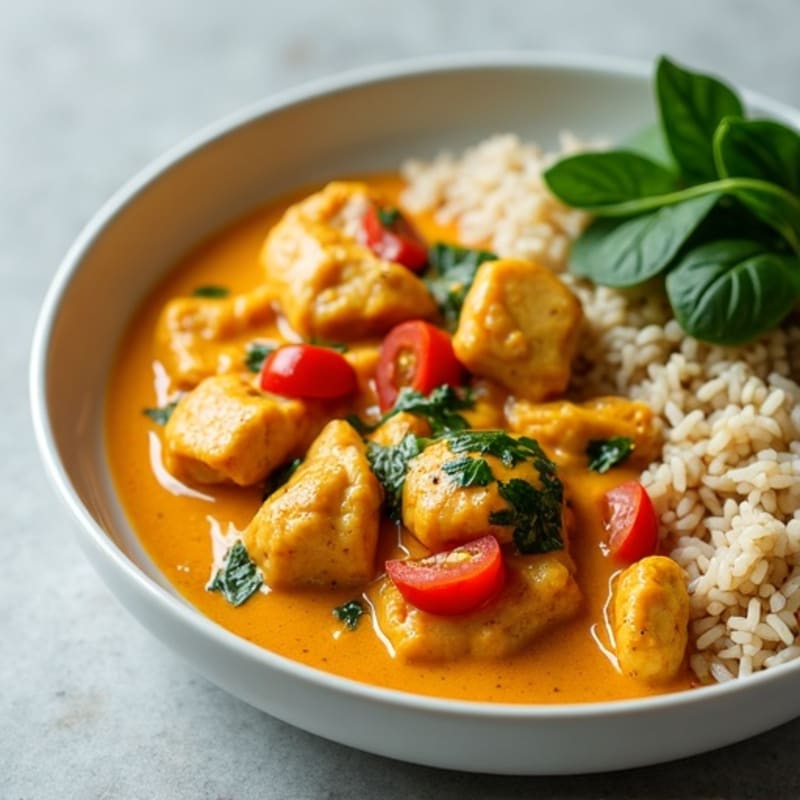 Creamy Coconut Chicken Curry with Brown Rice
