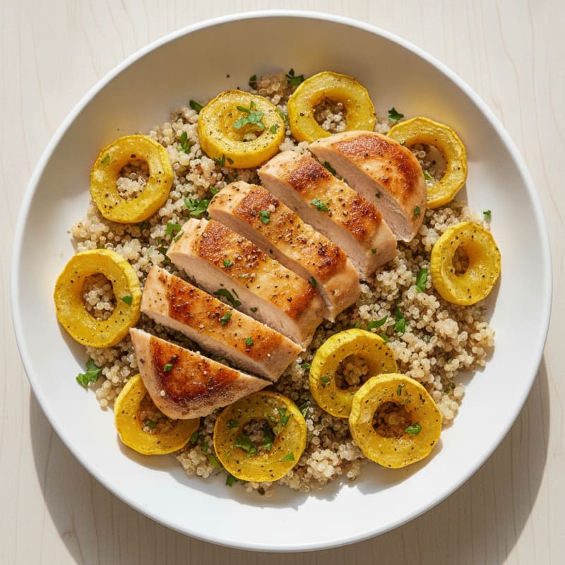 Herb-Roasted Chicken & Yellow Squash Power Bowl