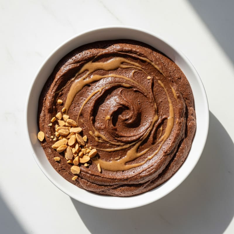 Silky Chocolate Protein Pudding with Almond Butter Swirl