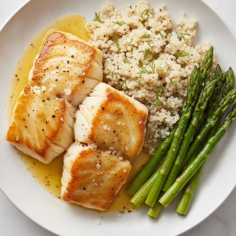 Pan-Seared Cod with Lemon-Dill Sauce