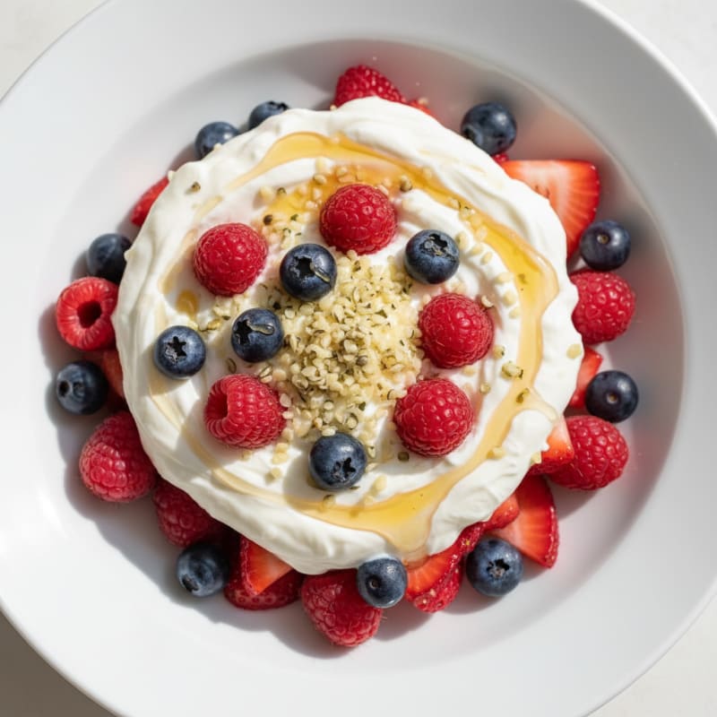 Greek Yogurt Protein Parfait with Mixed Berries