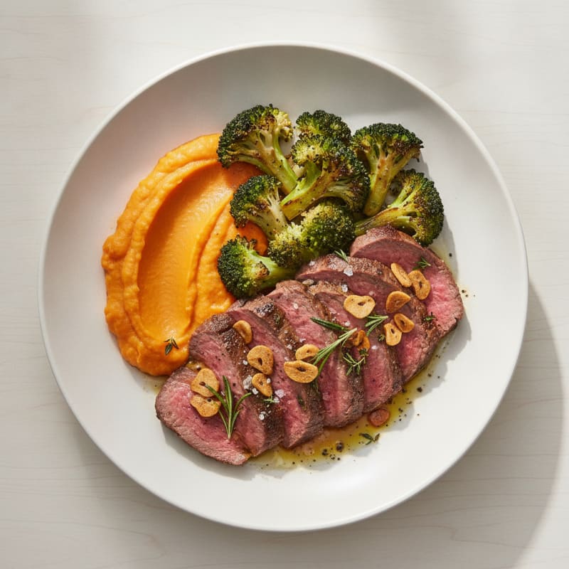 Garlic-Herb Roasted Beef Slices