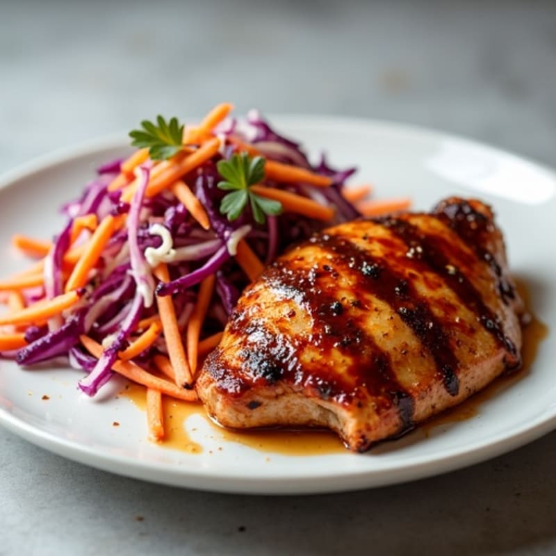 Grilled Smoky BBQ Chicken with Crisp Slaw