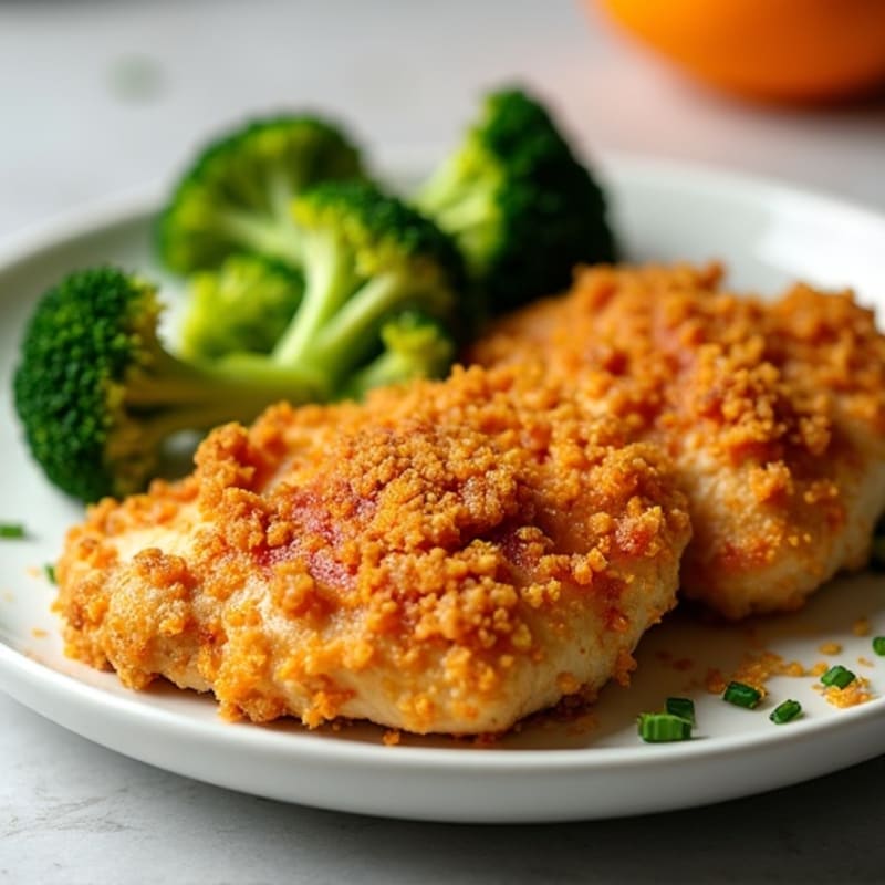 Crispy Orange Chicken with Roasted Broccoli