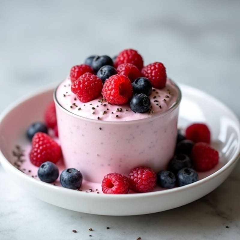 Silky Greek Yogurt Protein Mousse with Mixed Berries