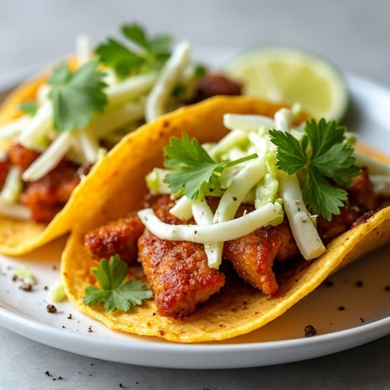 Crispy Pork Carnitas Tacos with Zesty Slaw