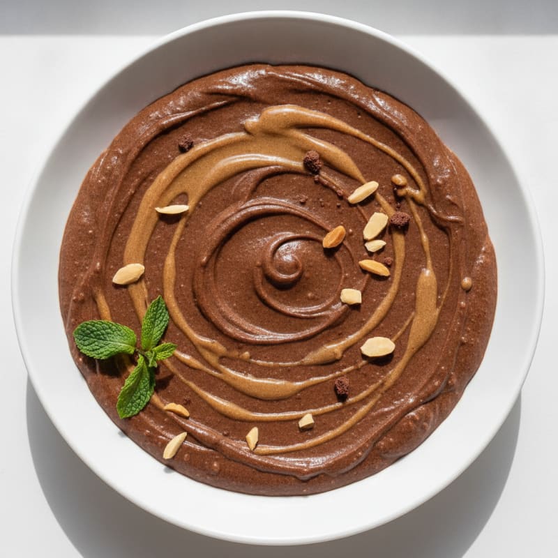 Silky Chocolate Protein Pudding with Almond Butter