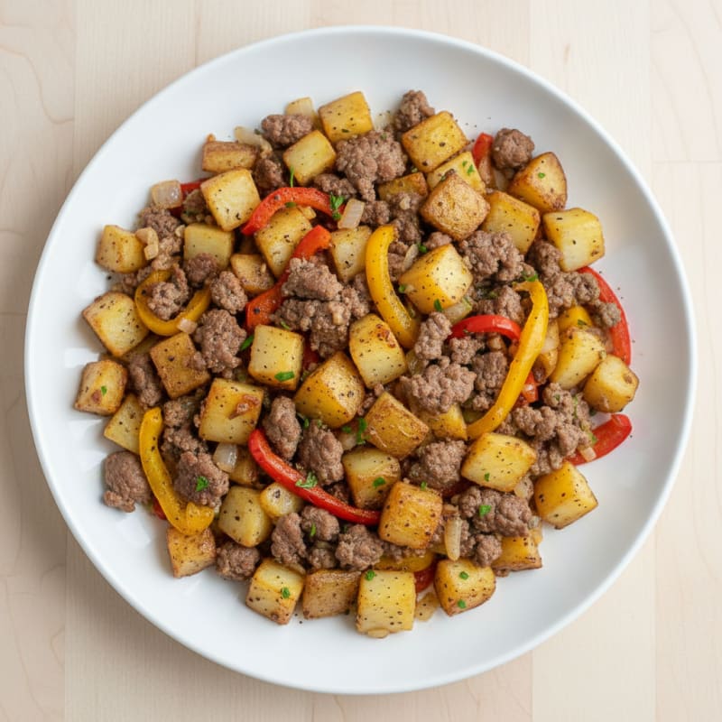 Crispy Ground Beef and Potato Hash