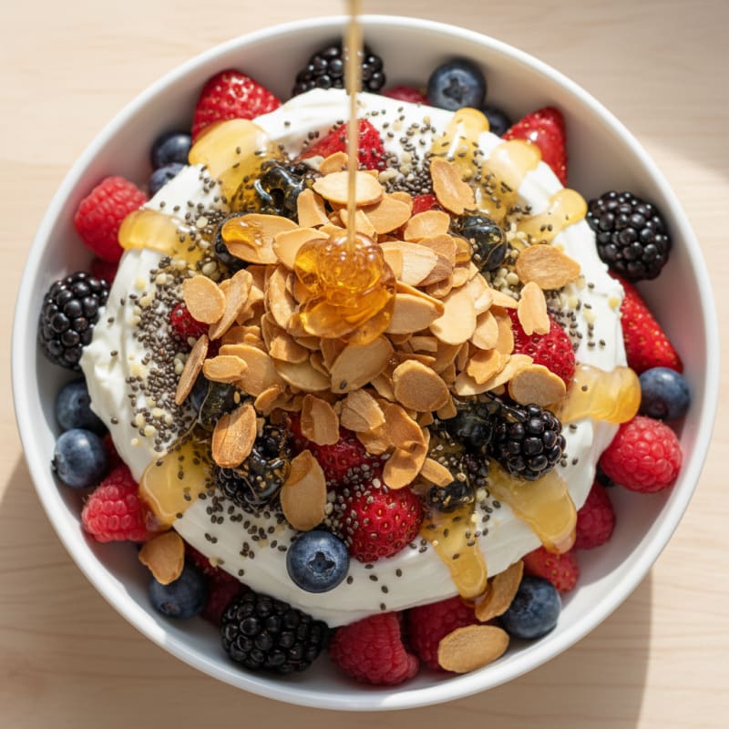 Creamy Greek Yogurt Parfait with Mixed Berries and Chia Seeds