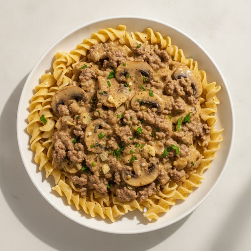 Beef Stroganoff with Egg Noodles