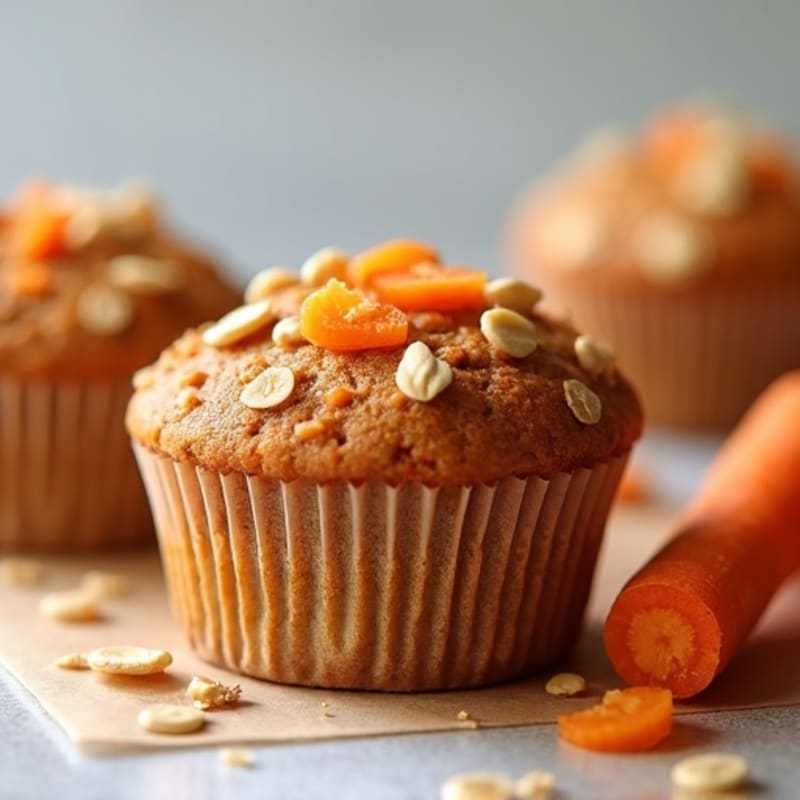 Healthy Spiced Carrot Oat Muffins