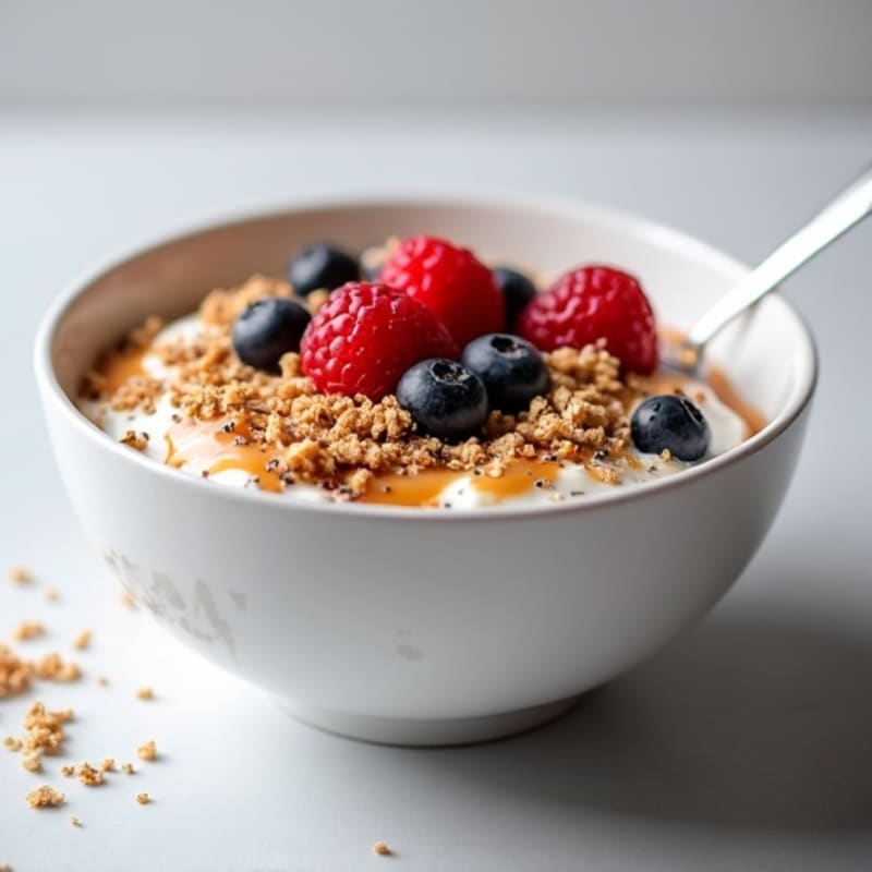 Creamy Greek Yogurt Bowl with Mixed Berries and Almond Butter