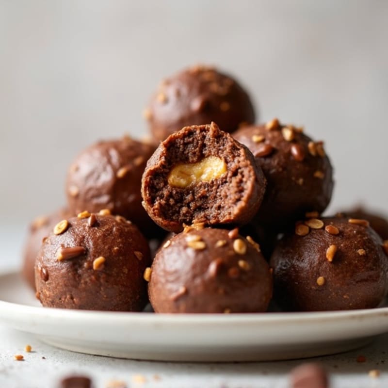No-Bake Fudgy Chocolate Peanut Butter Protein Bites
