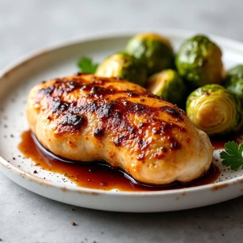 Balsamic Glazed Chicken and Roasted Brussels Sprouts