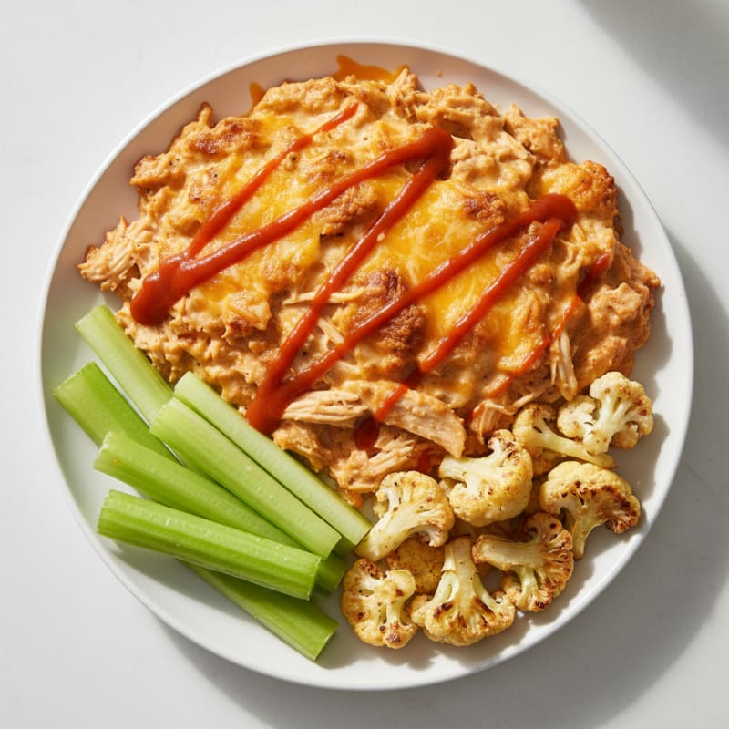 Creamy Buffalo Chicken Dip Bake