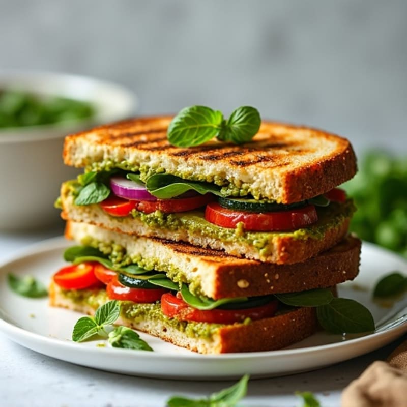 Herb-Roasted Vegetable Pesto Panini