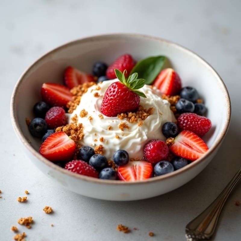 Whipped Cottage Cheese with Fresh Berries and Toasted Granola