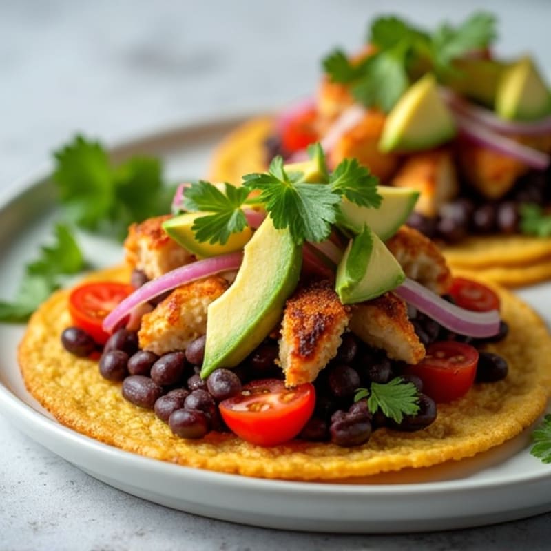 Crispy Black Bean Sopes with Fresh Avocado Salsa