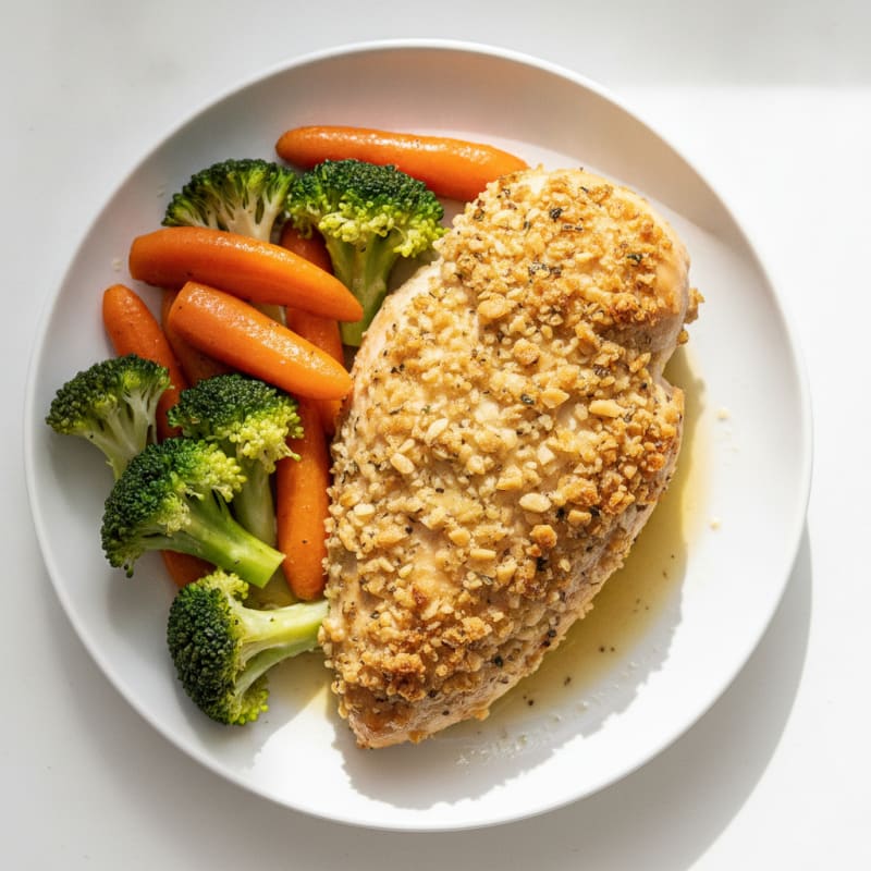 Baked Herb-Crusted Chicken and Vegetables