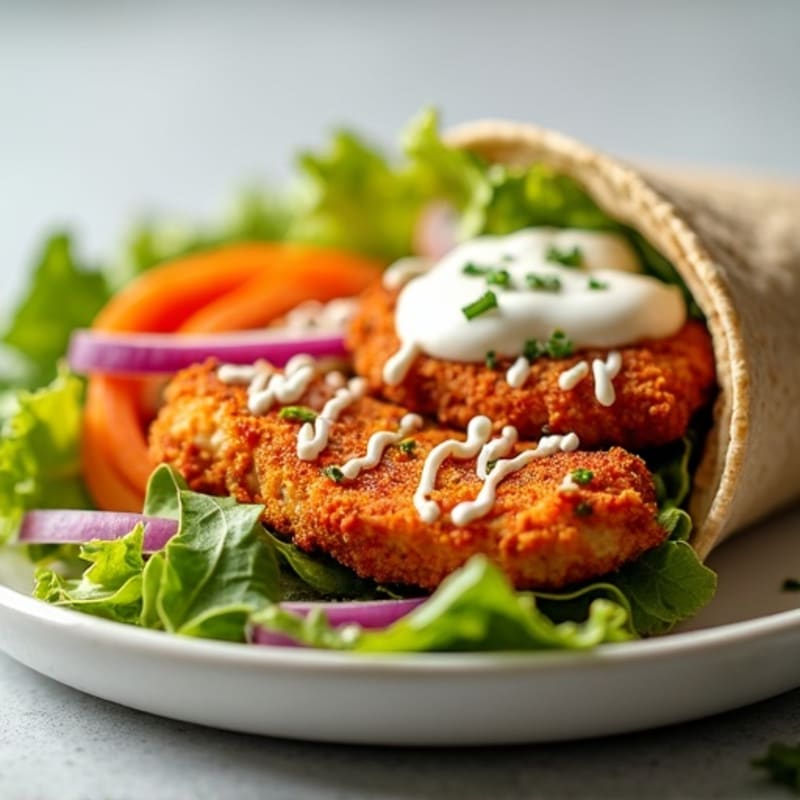 Crispy Buffalo Chicken Wraps with Fresh Veggies