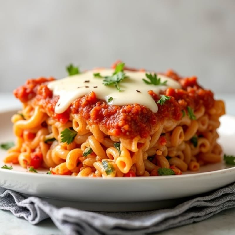 Lean Ground Turkey and Veggie Baked Ziti Casserole