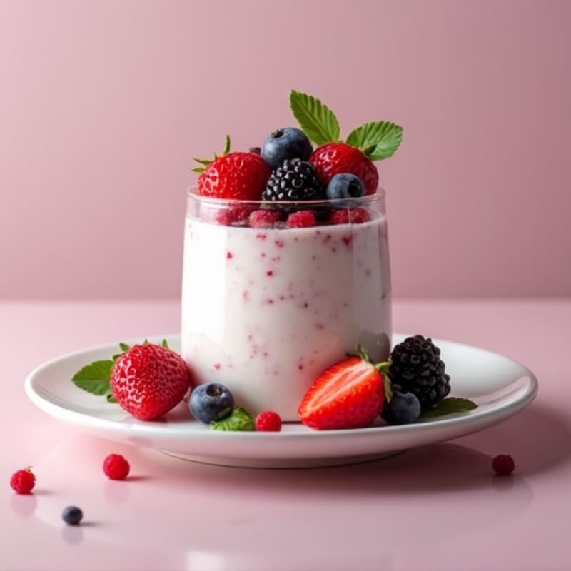 Silky Greek Yogurt Protein Mousse with Mixed Berries
