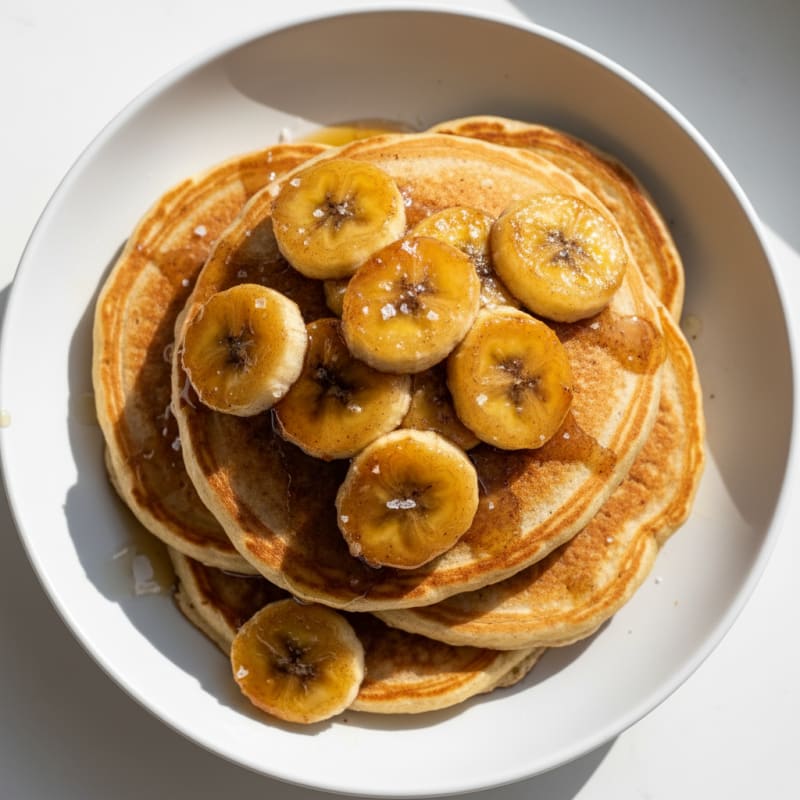 Fluffy Caramelized Banana Pancakes