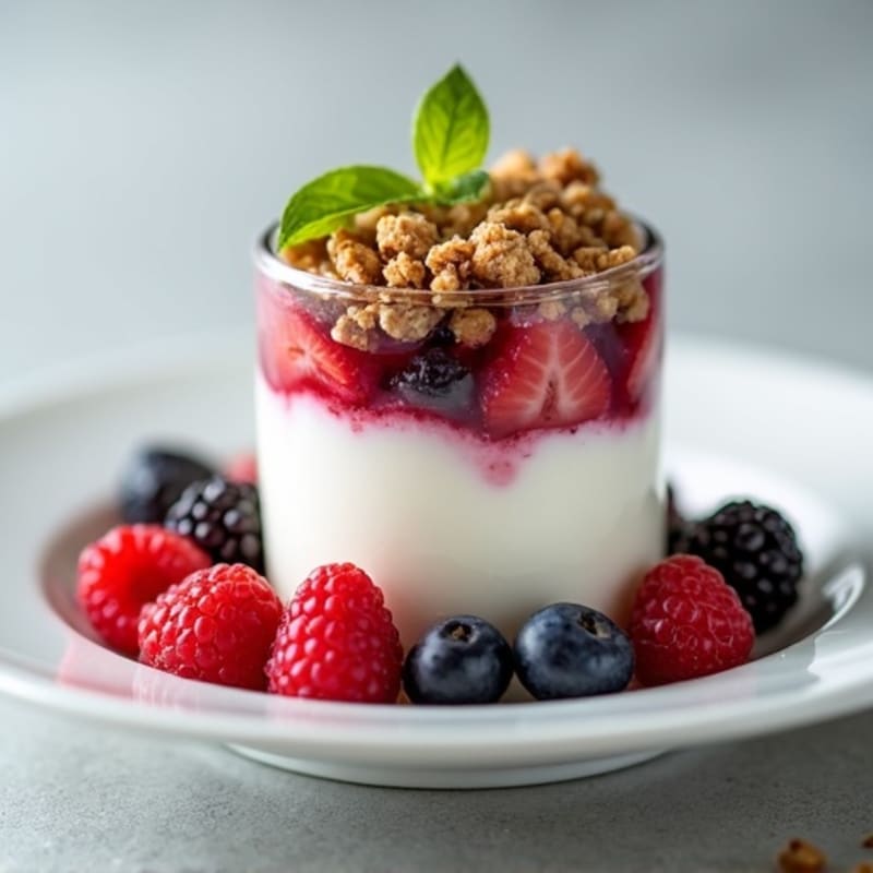 Greek Yogurt Protein Parfait with Mixed Berries