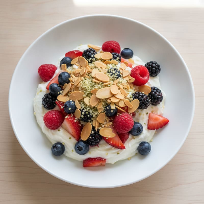 Greek Yogurt Protein Parfait with Mixed Berries