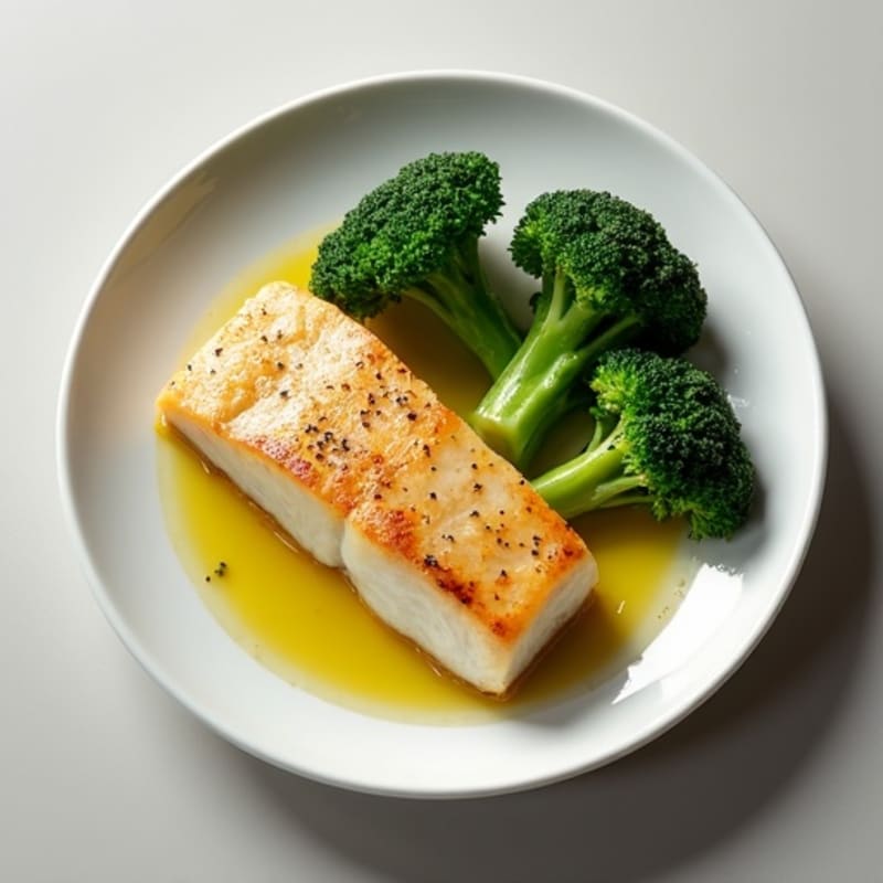 Seared Cod with Steamed Broccoli
