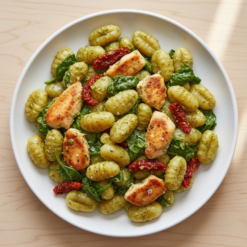 Creamy Pesto Gnocchi with Sun-Dried Tomatoes