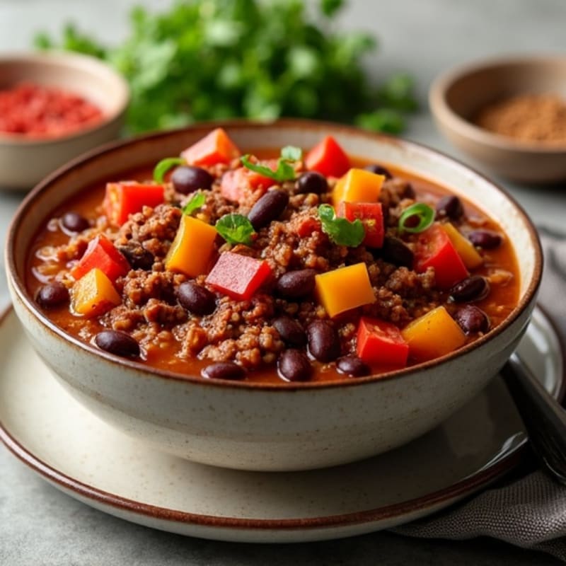 Hearty Black Bean and Ground Beef Chili