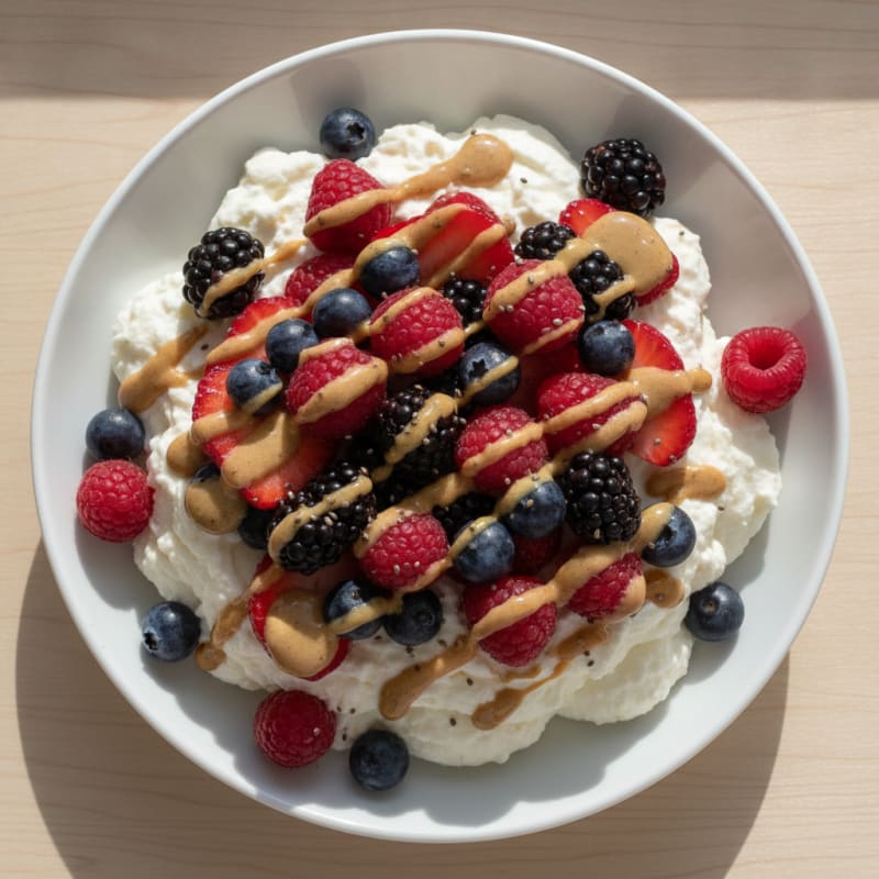 Silky Greek Yogurt Protein Mousse with Mixed Berries