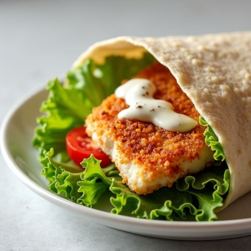 Healthy Crispy Chicken Caesar Wrap