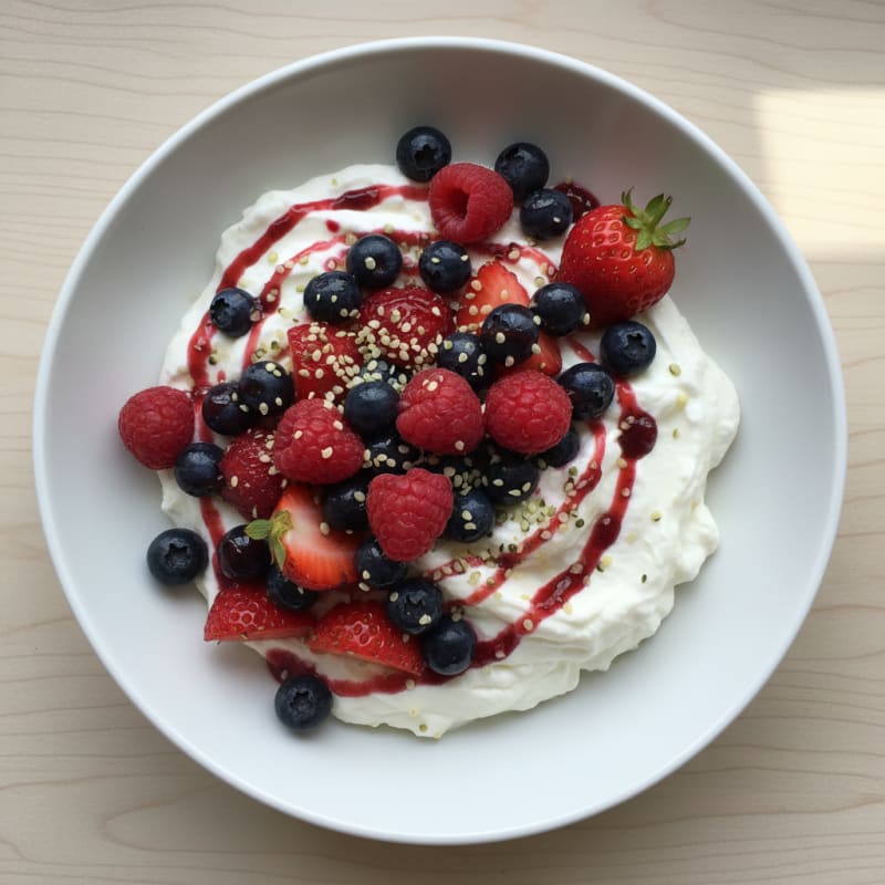 Silky Greek Yogurt Protein Mousse with Mixed Berries
