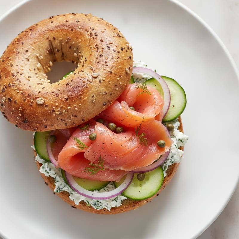 Smoked Salmon Bagel with Dill Cream Cheese