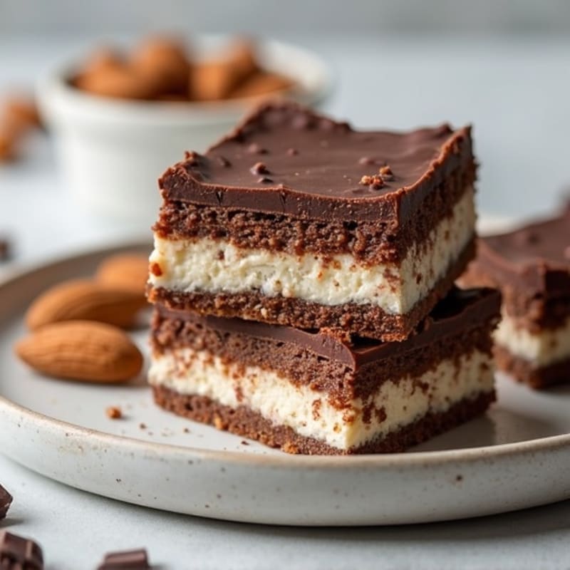 No-Bake Dark Chocolate Greek Yogurt Cheesecake Bars