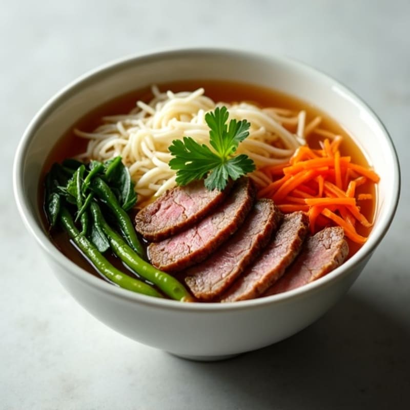 Ginger-Lemongrass Beef Bone Broth Noodle Bowl