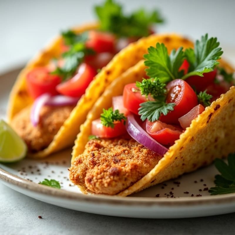 Crispy Chicken Tacos with Fresh Pico de Gallo