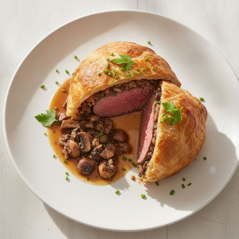 Classic Beef Wellington with Mushroom Duxelles