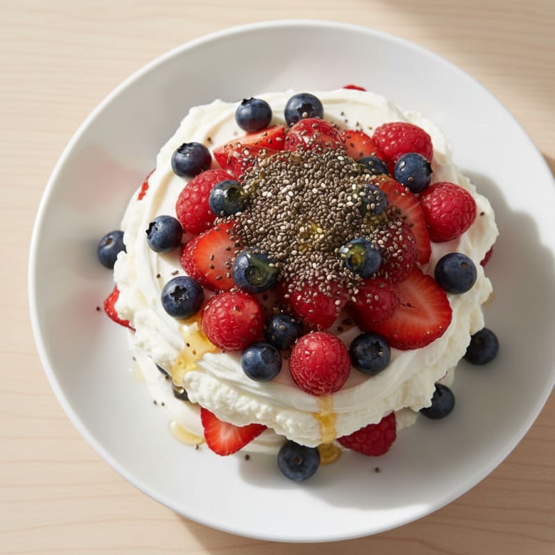 Protein Yogurt Parfait with Berries and Chia Seeds