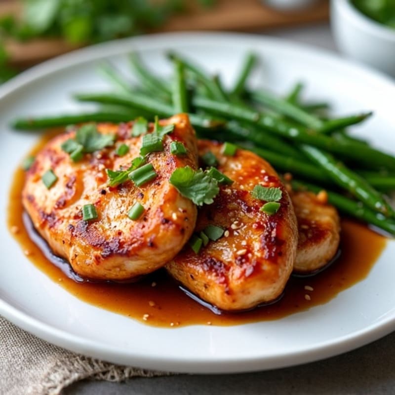 Sticky Sesame Chicken with Roasted Green Beans