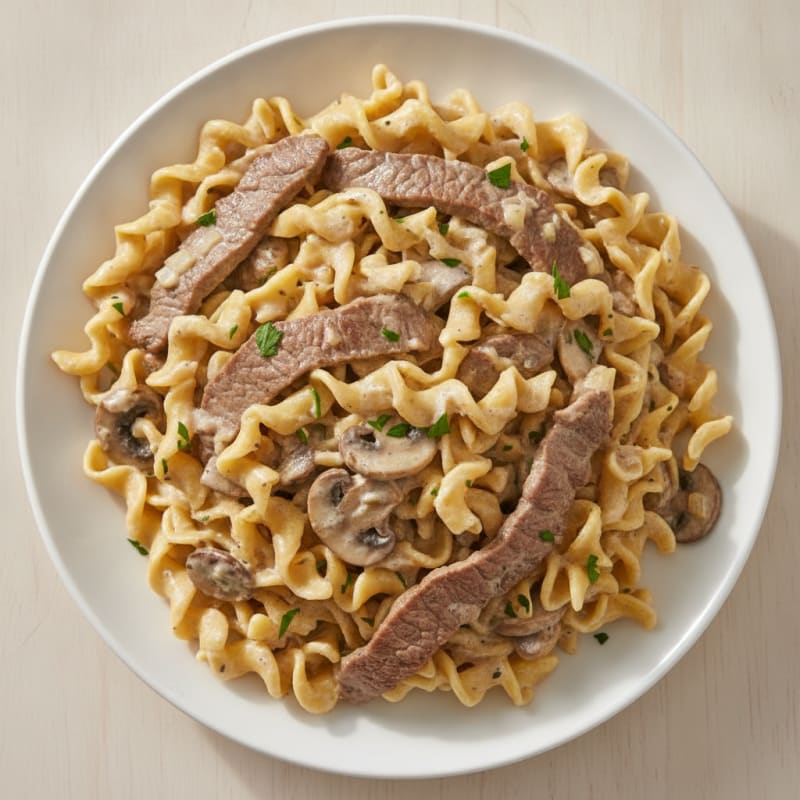 Beef Stroganoff with Egg Noodles
