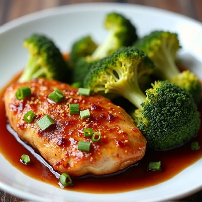 Crispy Baked Teriyaki Chicken with Roasted Broccoli