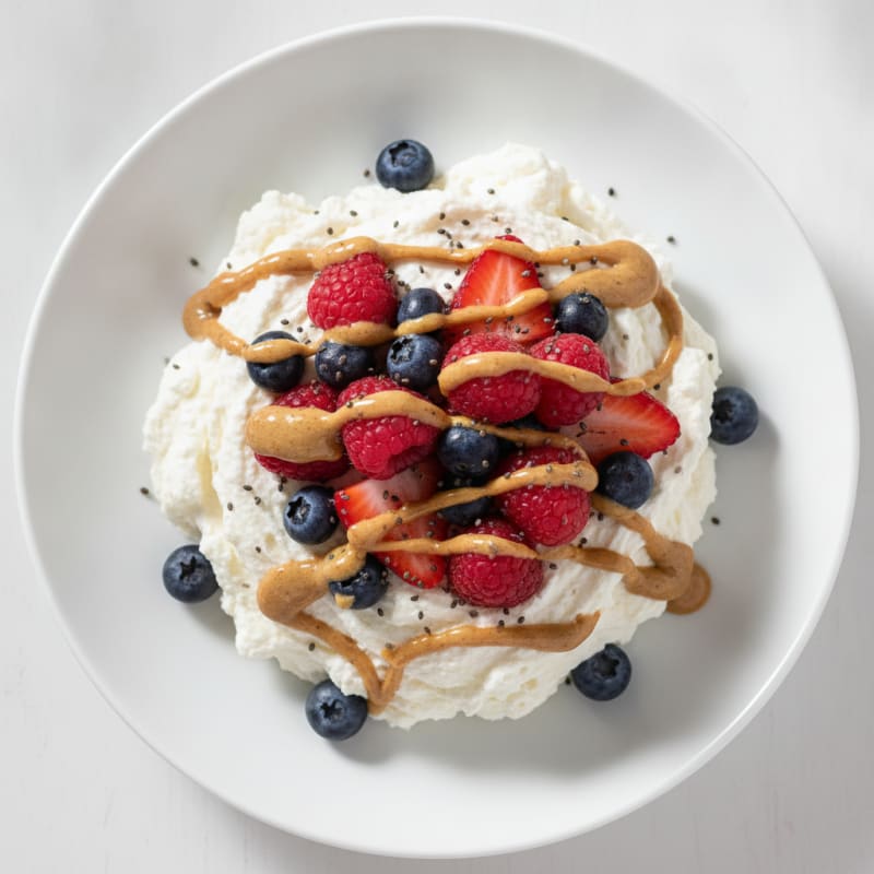 Silky Greek Yogurt Protein Mousse with Mixed Berries