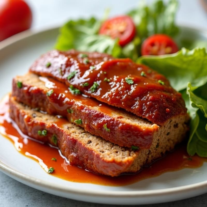 Smoky BBQ Glazed Turkey-Bacon Meatloaf
