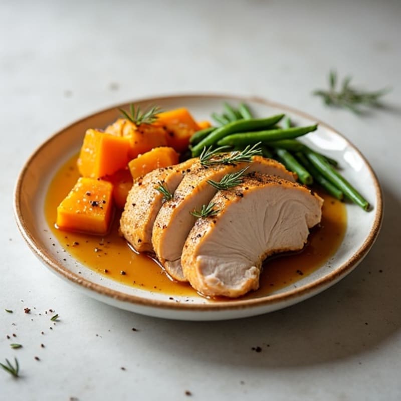 Herb-Roasted Turkey and Maple Glazed Butternut Squash
